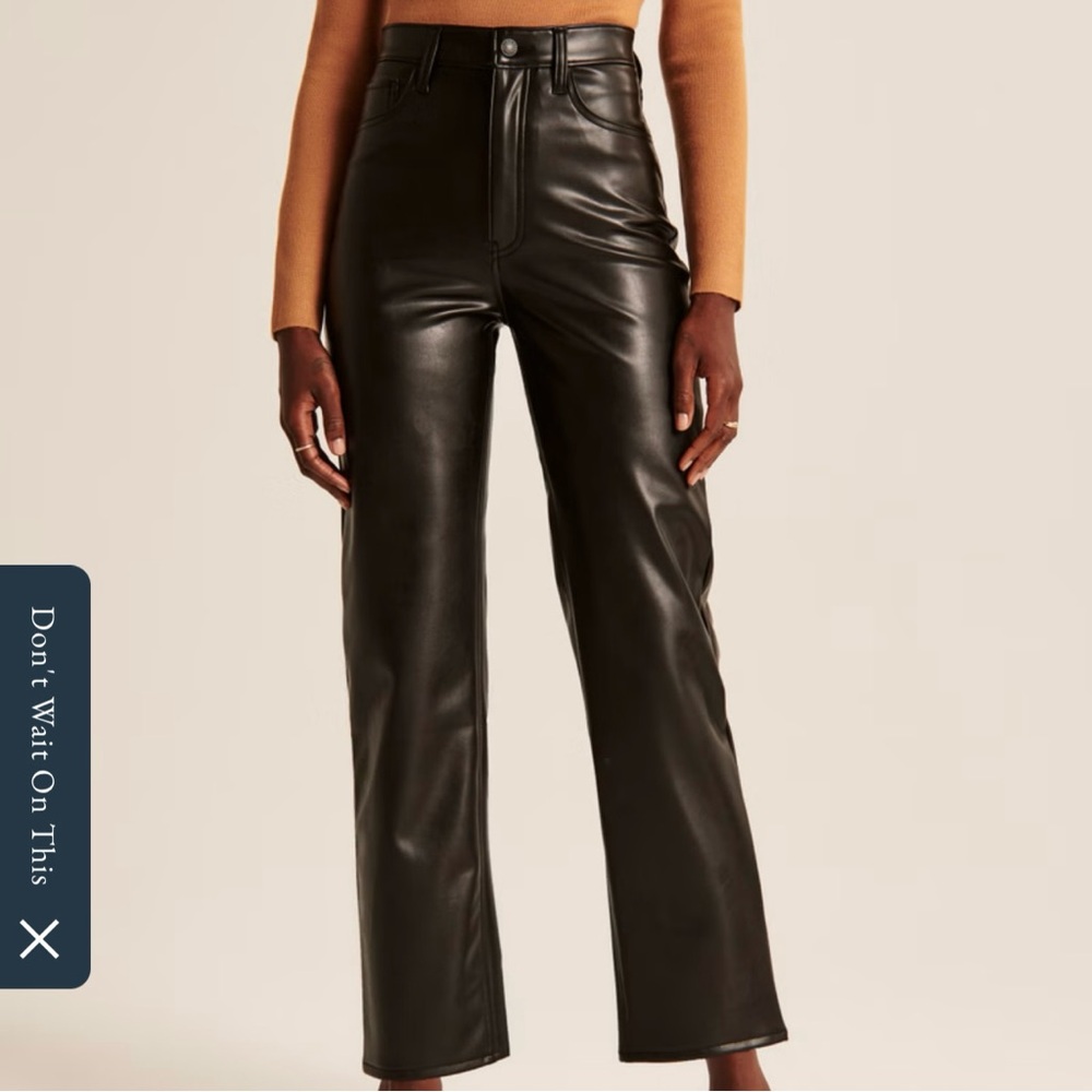 A&f Vegan Black Leather Pants